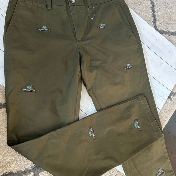 NEW VINEYARD VINES CHRISTMAS VACATION embroidered breaker pants 32 x 32 - Picture 2 of 3